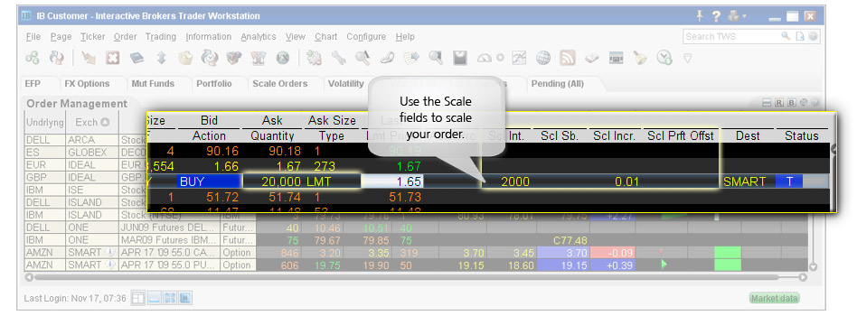 Scale Orders example