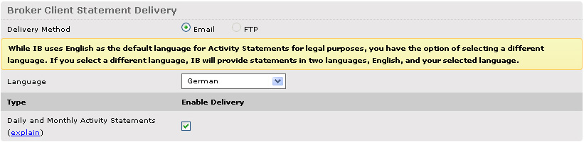 Broker Client Statement Delivery